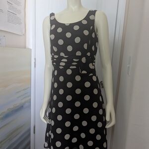 Vintage Studio I Black and White Polka Dot Midi Dress